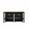 Manhattan Comfort 3-Piece Fortress Mobile Space-Saving Steel Garage Cabinet and Worktable 4.0 in Charcoal Grey Front - Manhattan Comfort 3-Piece Fortress Mobile Space-Saving Steel Garage Cabinet and Worktable 4.0 in Charcoal Grey Front