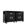 Manhattan Comfort 3-Piece Fortress Mobile Space-Saving Steel Garage Cabinet and Worktable 4.0 in Charcoal Grey Other Side