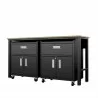 Manhattan Comfort 3-Piece Fortress Mobile Space-Saving Steel Garage Cabinet and Worktable 4.0 in Charcoal Grey Side - Manhattan Comfort 3-Piece Fortress Mobile Space-Saving Steel Garage Cabinet and Worktable 4.0 in Charcoal Grey Side