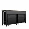 Manhattan Comfort 3-Piece Fortress Mobile Space-Saving Steel Garage Cabinet and Worktable 4.0 in Charcoal Grey Back - Manhattan Comfort 3-Piece Fortress Mobile Space-Saving Steel Garage Cabinet and Worktable 4.0 in Charcoal Grey Back