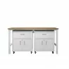 Manhattan Comfort 3-Piece Fortress Mobile Space-Saving Steel Garage Cabinet and Worktable 4.0 in White - Manhattan Comfort 3-Piece Fortress Mobile Space-Saving Steel Garage Cabinet and Worktable 4.0 in White