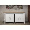 Manhattan Comfort 3-Piece Fortress Mobile Space-Saving Steel Garage Cabinet and Worktable 4.0 in White - Manhattan Comfort 3-Piece Fortress Mobile Space-Saving Steel Garage Cabinet and Worktable 4.0 in White