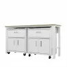 Manhattan Comfort 3-Piece Fortress Mobile Space-Saving Steel Garage Cabinet and Worktable 4.0 in White Side - Manhattan Comfort 3-Piece Fortress Mobile Space-Saving Steel Garage Cabinet and Worktable 4.0 in White Side