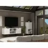 Manhattan Comfort Hampton 62.99 TV Stand with 4 Shelves and Solid Wood Legs in White - Manhattan Comfort Hampton 62.99 TV Stand with 4 Shelves and Solid Wood Legs in White