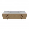 Manhattan Comfort Hampton 62.99 TV Stand with 4 Shelves and Solid Wood Legs in White Bottom