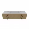 Manhattan Comfort Hampton 62.99 TV Stand with 4 Shelves and Solid Wood Legs in White Bottom - Manhattan Comfort Hampton 62.99 TV Stand with 4 Shelves and Solid Wood Legs in White Bottom