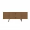 Manhattan Comfort Hampton 62.99 TV Stand with 4 Shelves and Solid Wood Legs in Off White Back - Manhattan Comfort Hampton 62.99 TV Stand with 4 Shelves and Solid Wood Legs in Off White Back