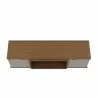 Manhattan Comfort Hampton 62.99 TV Stand with 4 Shelves and Solid Wood Legs in Off White Top - Manhattan Comfort Hampton 62.99 TV Stand with 4 Shelves and Solid Wood Legs in Off White Top