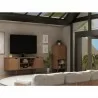Manhattan Comfort Hampton 62.99 TV Stand with 4 Shelves and Solid Wood Legs in Maple Cream - Manhattan Comfort Hampton 62.99 TV Stand with 4 Shelves and Solid Wood Legs in Maple Cream