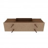 Manhattan Comfort Hampton 62.99 TV Stand with 4 Shelves and Solid Wood Legs in Maple Cream Bottom
