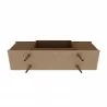 Manhattan Comfort Hampton 62.99 TV Stand with 4 Shelves and Solid Wood Legs in Maple Cream Bottom - Manhattan Comfort Hampton 62.99 TV Stand with 4 Shelves and Solid Wood Legs in Maple Cream Bottom