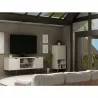 Manhattan Comfort Hampton 62.99 TV Stand with 4 Shelves and Solid Wood Legs in Off White - Manhattan Comfort Hampton 62.99 TV Stand with 4 Shelves and Solid Wood Legs in Off White