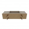 Manhattan Comfort Hampton 62.99 TV Stand with 4 Shelves and Solid Wood Legs in Off White Bottom