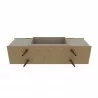 Manhattan Comfort Hampton 62.99 TV Stand with 4 Shelves and Solid Wood Legs in Off White Bottom - Manhattan Comfort Hampton 62.99 TV Stand with 4 Shelves and Solid Wood Legs in Off White Bottom
