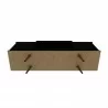Manhattan Comfort Hampton 62.99 TV Stand with 4 Shelves and Solid Wood Legs in Black Bottom - Manhattan Comfort Hampton 62.99 TV Stand with 4 Shelves and Solid Wood Legs in Black Bottom