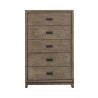 Alpine Furniture Camilla 5 Drawer Chest, Antique Grey - Front Angle