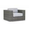 Emerald II Wicker Club Chair With Cushions In Canvas Granite With Self Welt