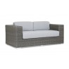 Emerald II Wicker Loveseat With Cushions In Canvas Granite With Self Welt