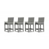Sunset West Emerald Wicker II Barstool With Cushion In Sunbrella® Spectrum Carbon With Self Welt - Set in Back Side Angle