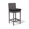 Sunset West Emerald Wicker II Barstool With Cushion In Sunbrella® Spectrum Carbon With Self Welt