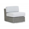 Emerald II Wicker Armless Club With Cushions In Canvas Granite With Self Welt