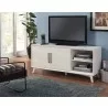 Alpine Furniture Tranquility TV Console in White - Angled Lifestyle - Alpine Furniture Tranquility TV Console in White - Angled Lifestyle