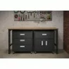 Manhattan Comfort 3-Piece Fortress Mobile Space-Saving Steel Garage Cabinet and Worktable 5.0 in Charcoal Grey - Manhattan Comfort 3-Piece Fortress Mobile Space-Saving Steel Garage Cabinet and Worktable 5.0 in Charcoal Grey