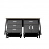 Manhattan Comfort 3-Piece Fortress Mobile Space-Saving Steel Garage Cabinet and Worktable 5.0 in Charcoal Grey Bottom