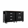 Manhattan Comfort 3-Piece Fortress Mobile Space-Saving Steel Garage Cabinet and Worktable 5.0 in Charcoal Grey Side - Manhattan Comfort 3-Piece Fortress Mobile Space-Saving Steel Garage Cabinet and Worktable 5.0 in Charcoal Grey Side