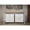 Manhattan Comfort 3-Piece Fortress Mobile Space-Saving Steel Garage Cabinet and Worktable 5.0 in White - Manhattan Comfort 3-Piece Fortress Mobile Space-Saving Steel Garage Cabinet and Worktable 5.0 in White