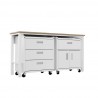 Manhattan Comfort 3-Piece Fortress Mobile Space-Saving Steel Garage Cabinet and Worktable 5.0 in White Other Side