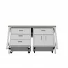 Manhattan Comfort 3-Piece Fortress Mobile Space-Saving Steel Garage Cabinet and Worktable 5.0 in White Bottom - Manhattan Comfort 3-Piece Fortress Mobile Space-Saving Steel Garage Cabinet and Worktable 5.0 in White Bottom