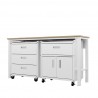 Manhattan Comfort 3-Piece Fortress Mobile Space-Saving Steel Garage Cabinet and Worktable 5.0 in White Side