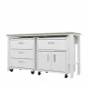 Manhattan Comfort 3-Piece Fortress Mobile Space-Saving Steel Garage Cabinet and Worktable 5.0 in White Side - Manhattan Comfort 3-Piece Fortress Mobile Space-Saving Steel Garage Cabinet and Worktable 5.0 in White Side