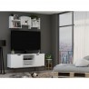 Manhattan Comfort Hampton 53.54 TV Stand with 4 Shelves and Solid Wood Legs in White