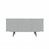 Manhattan Comfort Hampton 53.54 TV Stand with 4 Shelves and Solid Wood Legs in White Back - Manhattan Comfort Hampton 53.54 TV Stand with 4 Shelves and Solid Wood Legs in White Back