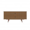 Manhattan Comfort Hampton 53.54 TV Stand with 4 Shelves and Solid Wood Legs in Maple Cream Back