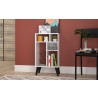 Manhattan Comfort Warren Low Bookcase 3.0 with 5 Shelves in White with Black Feet