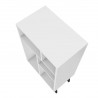 Manhattan Comfort Warren Low Bookcase 3.0 with 5 Shelves in White with Black Feet Top
