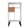 Manhattan Comfort Warren Low Bookcase 3.0 with 5 Shelves in White with Black Feet Back - Manhattan Comfort Warren Low Bookcase 3.0 with 5 Shelves in White with Black Feet Back