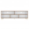 Manhattan Comfort Warren 70.87 TV Stand with 5 Shelves in White and Oak Front