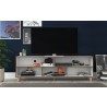 Manhattan Comfort Warren 70.87 TV Stand with 5 Shelves in White and Oak