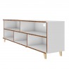 Manhattan Comfort Warren 70.87 TV Stand with 5 Shelves in White and Oak Side