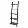 Manhattan Comfort Cooper 5-Shelf Floating Ladder Bookcase in Black Side - Manhattan Comfort Cooper 5-Shelf Floating Ladder Bookcase in Black Side