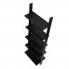 Manhattan Comfort Cooper 5-Shelf Floating Ladder Bookcase in Black Top