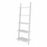 Manhattan Comfort Cooper 5-Shelf Floating Ladder Bookcase in White Side - Manhattan Comfort Cooper 5-Shelf Floating Ladder Bookcase in White Side