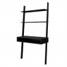 Manhattan Comfort Cooper Ladder Desk with 2 Floating Shelves in Black Side