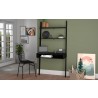 Manhattan Comfort Cooper Ladder Desk with 2 Floating Shelves in Black