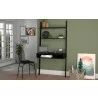 Manhattan Comfort Cooper Ladder Desk with 2 Floating Shelves in Black - Manhattan Comfort Cooper Ladder Desk with 2 Floating Shelves in Black