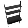 Manhattan Comfort Cooper Ladder Desk with 2 Floating Shelves in Black Top